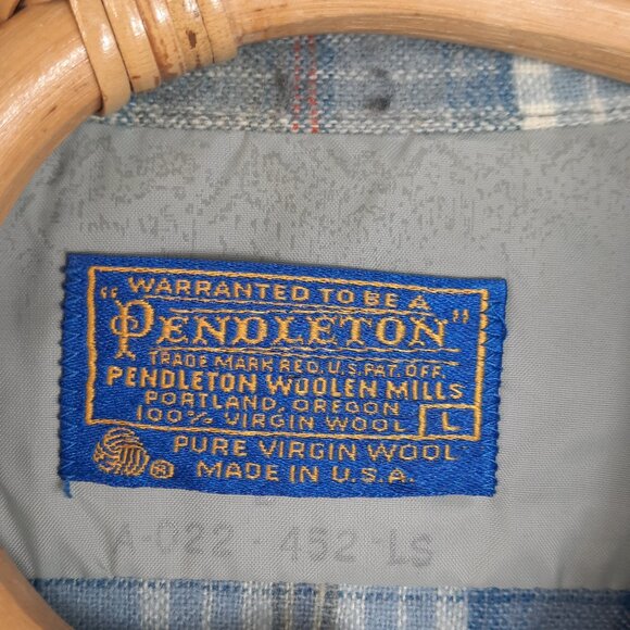 Vintage Pendleton Shirt Men Large Plaid 100% Virgin Wool Flannel Button Down USA - Picture 3 of 7